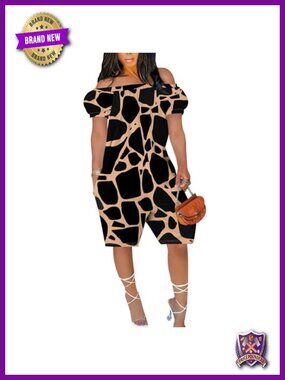 Off Shoulder Jumpsuit with Pockets for Women | Plus Size Loose Fit Romper